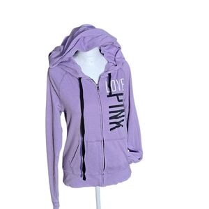 PINK LAVENDER ZIP UP HOODIE SZ S VICTORIAS SECRET SZ SM OFFERS✅️❤️GUC